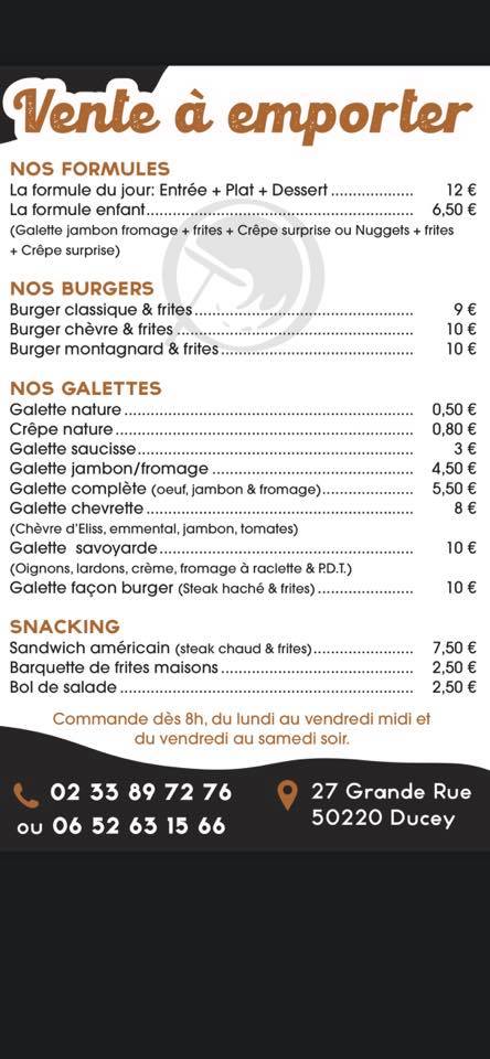  Menu  vente  emporter  Tousurmaville