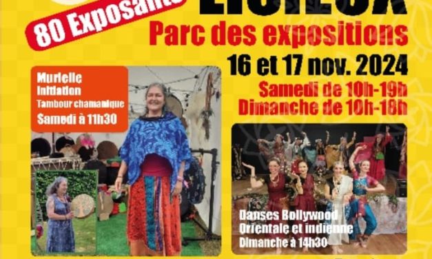 Salon du Bien-être et artisanat les 16 et 17 Novembre 2024 au Parc des Expositions à Lisieux (Calvados 14). Nombreuses conférences. 80 exposants. Une spéciale gastronomie. De nombreuses idées cadeaux à découvrir sur place.